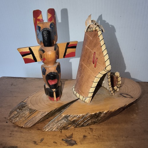 Vintage wooden carved totem - wooden,