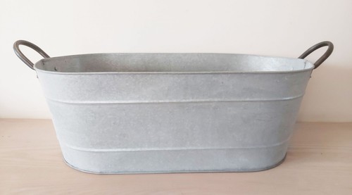 Zinc metal oval garden - oval, planter