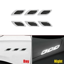 6Pcs Car Vent Edge Bumper 3D Reflective Stickers Carbon Fiber Cover Accessories