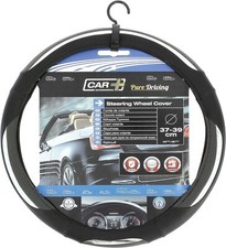 Grey & Black Car & Van Steering Wheel Protection Sleeve Cover Soft PVC Sumex