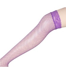 Elastic Knee High Black Red Thigh Socks Sheer Hollow LACE TOP FISHNET STOCKINGS