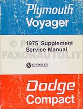 1975 Dodge Van Shop Manual Sportsman Tradesman Voyager B100-PB300 Repair Service