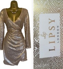 Lipsy Gold Nude Sequin Wrap