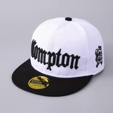 White Embroidered "Compton" Trucker Cap - Fast & FREE Shipping