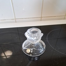 Vintage French Crystal d'Arques Rose Shaped Candlestick Holder.