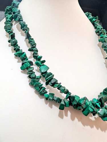 Vintage malachite chip beads - vintage,