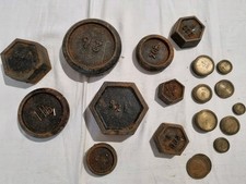 Vintage Cast Iron Weights for Old Fashioned Scales Various Sets Lovely Job Lot