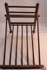 Nice Antique Primitive  Relief Folding Wooden Gout Stool Leg Foot Rest Read Look