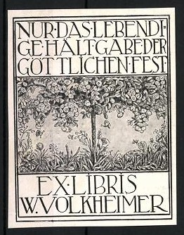 Exlibris volkheimer nur - w., volkheimer,
