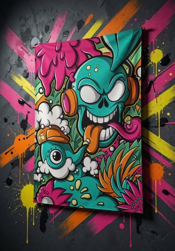 Trippy skulll wall hanging - trippy,