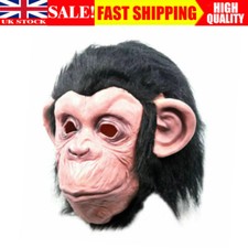 Halloween Costume Gorilla Monkey Animal Head Full Latex Mask Adult Cosplay Prop!