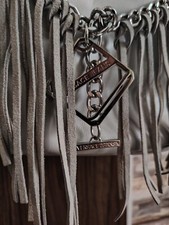 GENUINE VERSACE JEANS GREY TASSLE / FRINGED SHOULDER HANDBAG