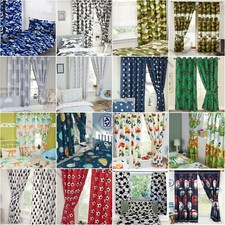 KIDS BOYS CURTAINS - CAMOUFLAGE FOOTBALL STARS SPACE TRUCKS - 54" & 72"
