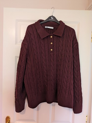 Ladies zara burgundy cable - zara,