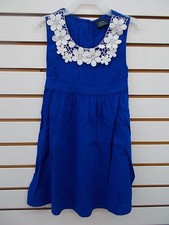 Girls Blue Rayon Dress w/