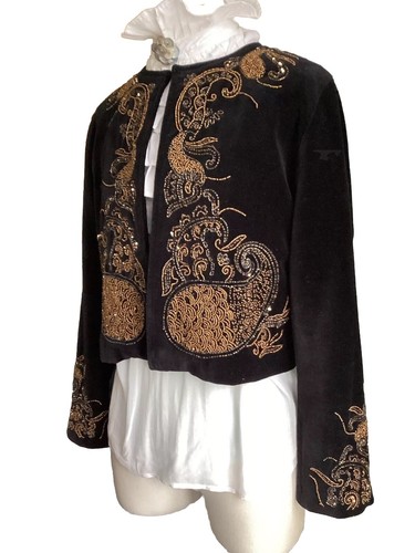 Zara black velvet beaded - black,