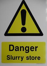 Farm Safety Signage : Danger Slurry Store Mounted ( Small ) 210mm x 300mm 