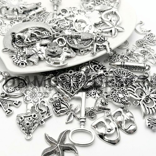 Jewellery making silver charms - making,