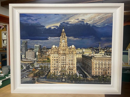 The liver building oil on - building,,