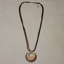 Long Chain Brown Wooden Circle