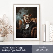 Whimsical Dog Smoking a Cigar