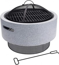 Large Outdoor Fire Bowl BBQ Heater – MgO Concrete Look – 52cm Garden Patio