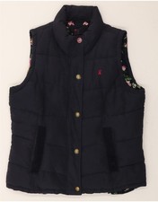 JOULES Womens Padded Gilet UK 14 Large Navy Blue Polyester BO07