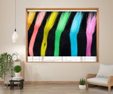 Vivid Zebra Stripes Multi Colour Printed Picture Photo Roller Blinds Blackout