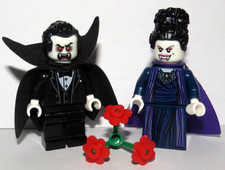 Lego Vampire Bride & Dracula Minifigure Halloween Monster Wedding Flowers