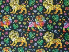 Lion colourful fabric fat