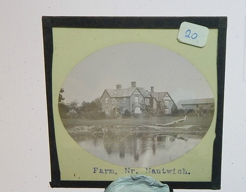 Glass magic lantern slide farm - glass,
