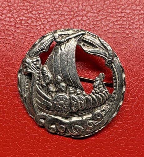 Silver antique viking - viking, brooch