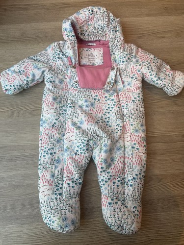 Baby floral snowsuit - m&s,