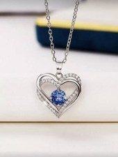 Heart Crystal Pendant Silver