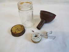 Vintage Tilley Lamp pre heater in glass jar & tinplate funnel