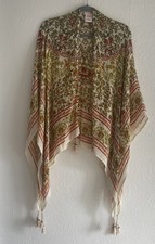 ANTHROPOLOGIE VISMAYA - UNUSUAL KIMONO DRAPED SHOULDER WRAP w BEADED TASSELS