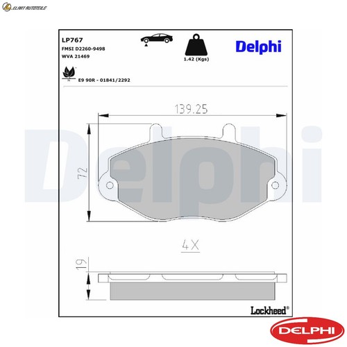 Brake pad set - brake, disc