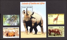 M28603 Zambia 2005 Animals Set X4 +m/s UMM Sg 952/6