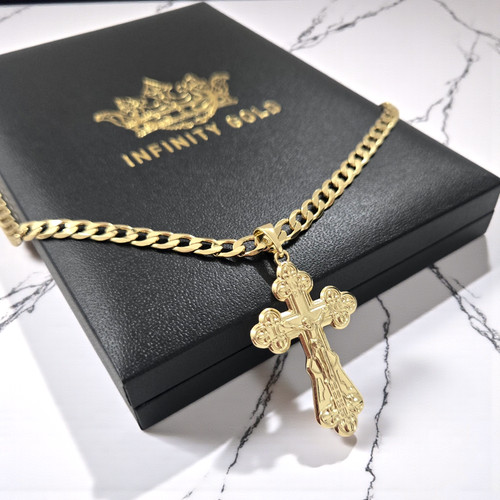 9ct gold crucifix - crucifix, cross