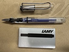 LAMY SAFARI Fountain Pen-Transparent Clear With A Spare Pack Of Black Cartridges