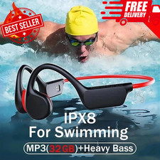 Bone Conduction Waterproof Headphones 32GB MP3 Bluetooth 5.3 Sports Swim Earphon