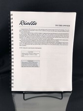 1997 Winnebago Rialta Motor Home Owners Manual User Guide Coil Bound