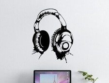 Banksy Style Headset Home Bedroom Graffiti Decor Wall Art Decal Vinyl Sticker