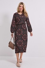 Dorothy Perkins Geo Midi Dress Womens Casual Dresses
