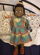Vintage Rag Doll with Papermache Head Cloth Body Clothed