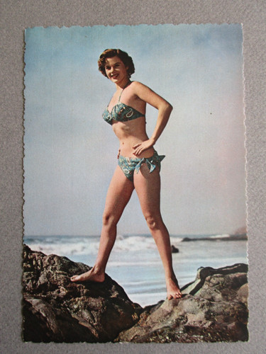 1960s postcard bikini pin - pin, up