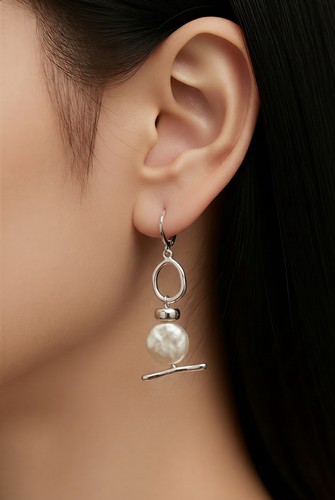Hand made 925 silver earrings - silver,