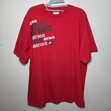 Nike Men’s Red “Just Do It” Graphic T-Shirt – Size XL – Classic Logo Tee