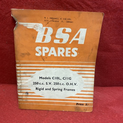 Bsa spares catalogue - bsa,