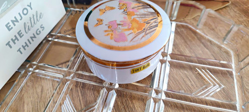 White porcelain trinket - porcelain, box